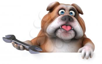 Fun bulldog - 3D Illustration