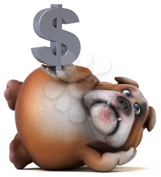 Fun bulldog - 3D Illustration