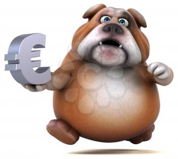 Fun bulldog - 3D Illustration