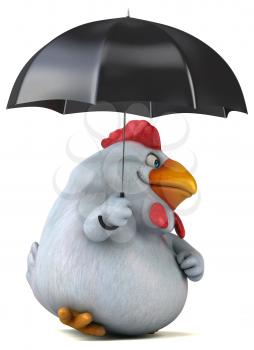 Fun chicken - 3D Illustration