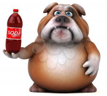 Fun bulldog - 3D Illustration