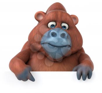 Fun Orangutan - 3D Illustration