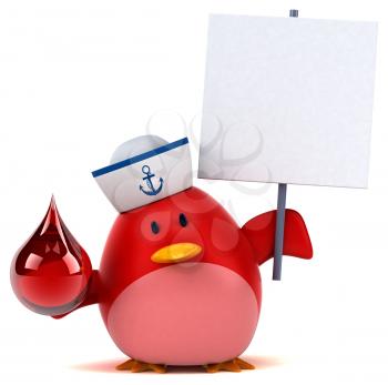 Red bird - 3D Illustration