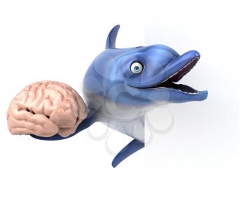 Fun dolphin - 3D Illustration