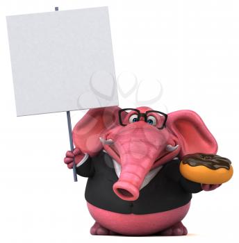 Pink elephant - 3D Illustration