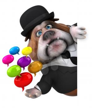 Fun bulldog - 3D Illustration