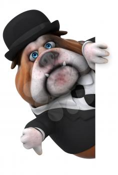 Fun bulldog - 3D Illustration