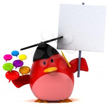 Red bird - 3D Illustration
