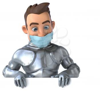 3D illustration of a cartoon character with a mask