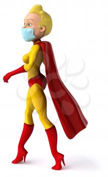 3D Illustration of a superhero with a mask