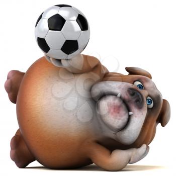 Fun bulldog - 3D Illustration