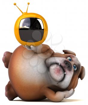 Fun bulldog - 3D Illustration