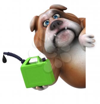 Fun bulldog - 3D Illustration