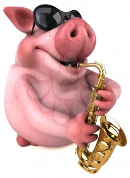 Fun pig - 3D Illustration