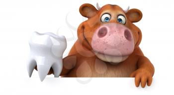 Fun cow - 3D Illustration