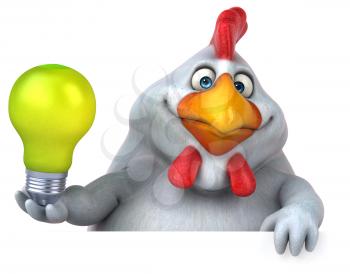 Fun chicken - 3D Illustration