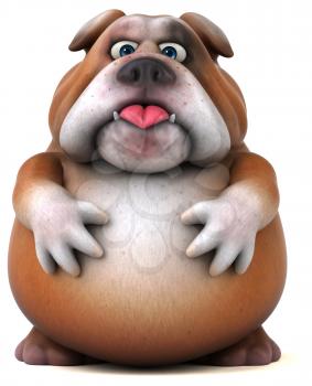 Fun bulldog - 3D Illustration