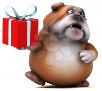 Fun bulldog - 3D Illustration