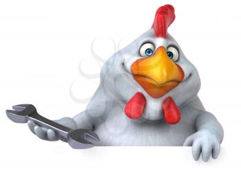 Fun chicken - 3D Illustration