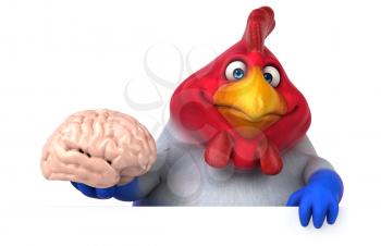 Fun chicken - 3D Illustration