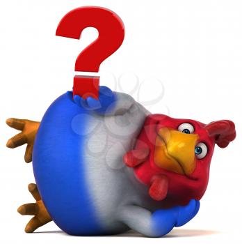 Fun chicken - 3D Illustration