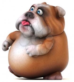 Fun bulldog - 3D Illustration