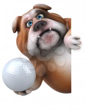 Fun bulldog - 3D Illustration