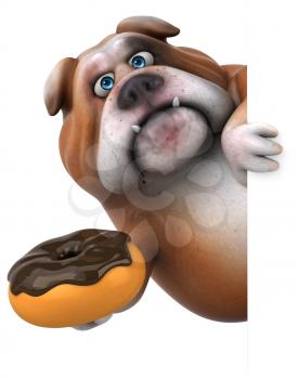 Fun bulldog - 3D Illustration