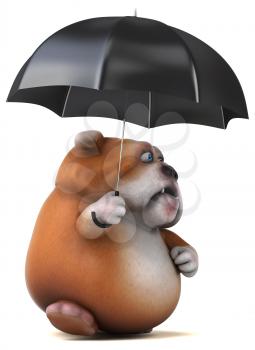 Fun bulldog - 3D Illustration