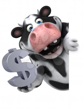 Fun cow - 3D Illustration