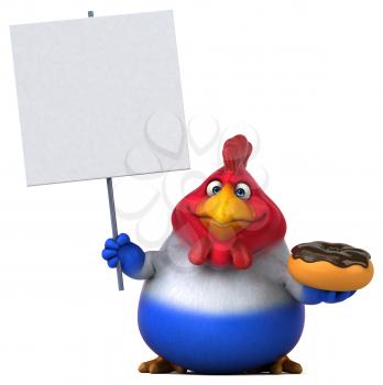 Fun chicken - 3D Illustration