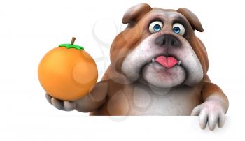 Fun bulldog - 3D Illustration