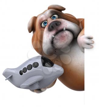 Fun bulldog - 3D Illustration