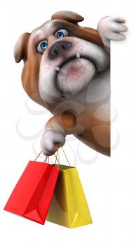 Fun bulldog - 3D Illustration