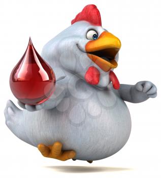 Fun chicken - 3D Illustration