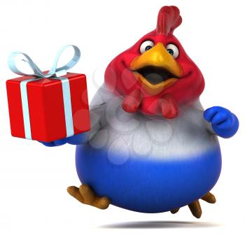 Fun chicken - 3D Illustration