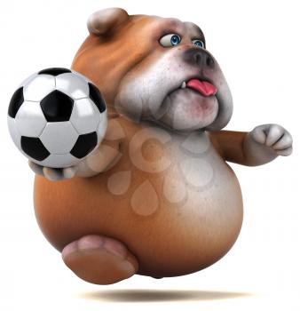 Fun bulldog - 3D Illustration