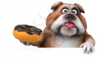 Fun bulldog - 3D Illustration