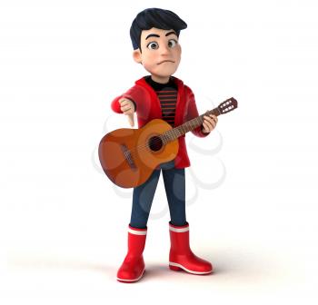 Fun 3D cartoon teenage boy