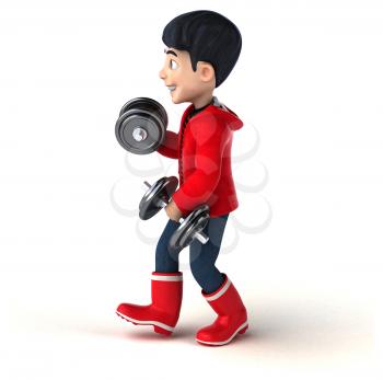 Fun 3D cartoon teenage boy