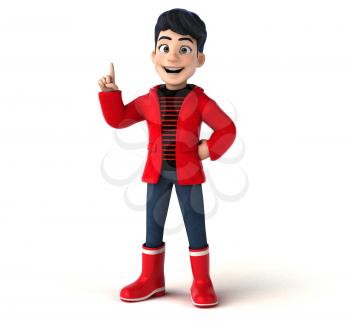 Fun 3D cartoon teenage boy