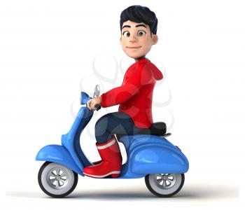 Fun 3D cartoon teenage boy