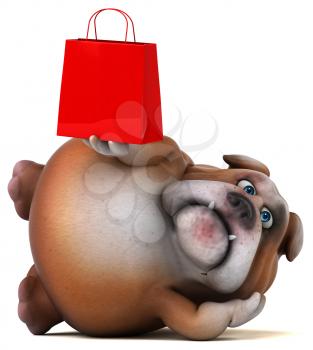 Fun bulldog - 3D Illustration