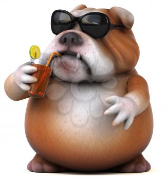 Fun bulldog - 3D Illustration