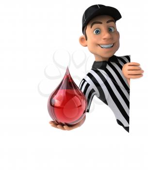 Fun 3D Illustration of an american Referee