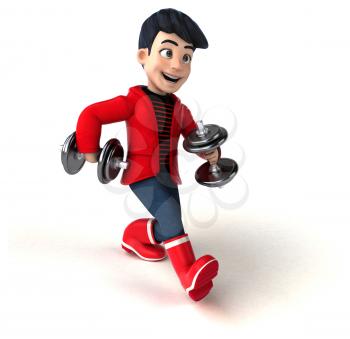 Fun 3D cartoon teenage boy