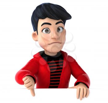 Fun 3D cartoon teenage boy