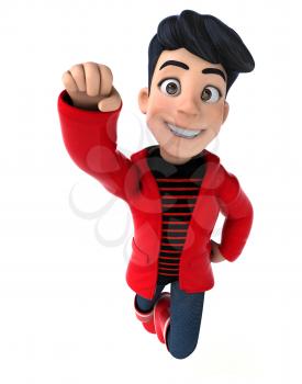 Fun 3D cartoon teenage boy