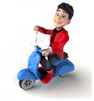 Fun 3D cartoon teenage boy