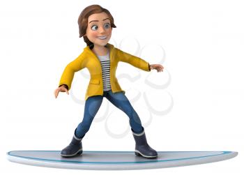 Fun 3D cartoon teenage girl